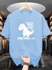 Men's Dinosaur Overlord Print T-Shirt - Casual Crew Neck, Regular Fit, Slight Stretch, Summer Short-Sleeve Tee - 180gsm