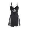 Women's French Style Silky Underwire Push Up Padded Cami Sleep Dress with Robe Set