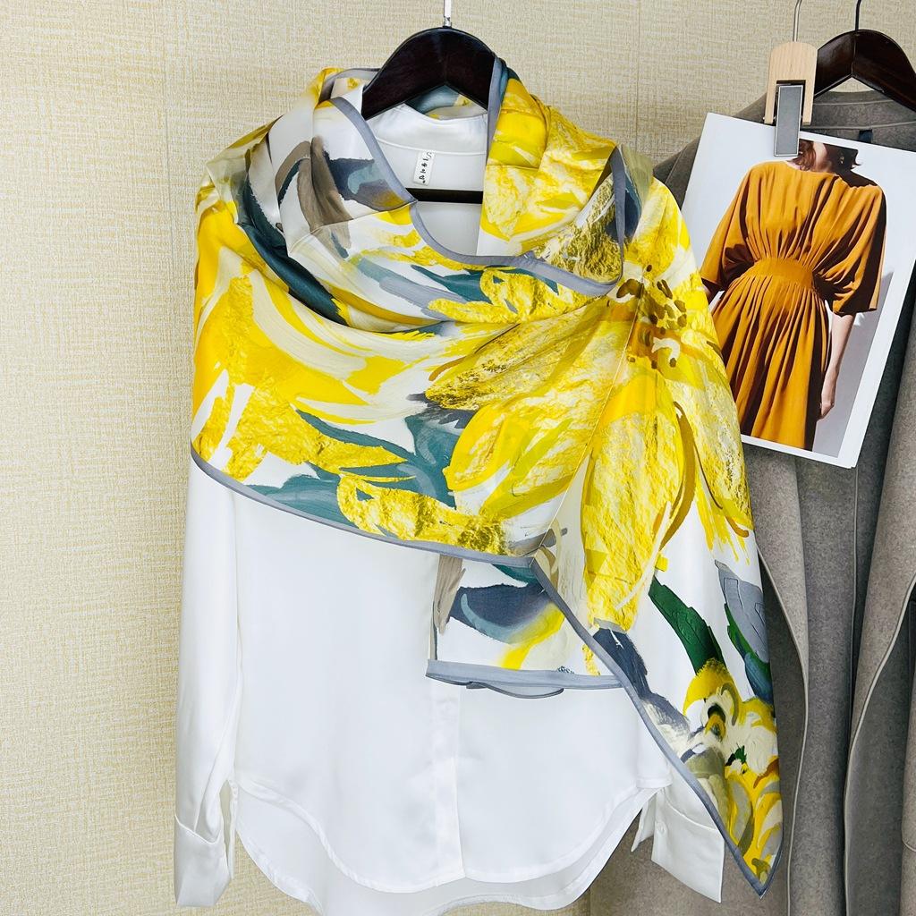 Shawl Silk Scarf Women'S Versatile Spring And Autumn Silk Suzhou Embroidered Cheongsam With Suzhou Silk Mother-In-Law Gift Long Scarf