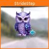 Acrylic Flat Surface Owl Car Interior Mirror Hanging Pendant For Auto Decor