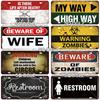 SQ-DGLZ Warning Beware Of License Plate WIFI Tin Sign State Wall Decoration Metal Sign Home Decor Painting Plaques Art Poster
