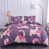 3D Dog King Quen Ful Twin Soft Duvet Cover Funy Pupy Beding Set Tens Adult People Kawai Pet Animal White 2/3pcs Comfortable Quilt Cover