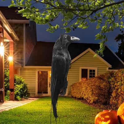 Simulatie Kraai Beeld Levensgroot Realistisch Kraai Beeld Decoratieve Halloween Dier Vogel Beeldje Voor Portiek Tuin Buiten