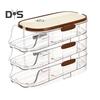 Automatic Rolling Egg Container Fridge Storage Box Food Grade BPA Free Transparent Stackable Fridge Organizer with Lid