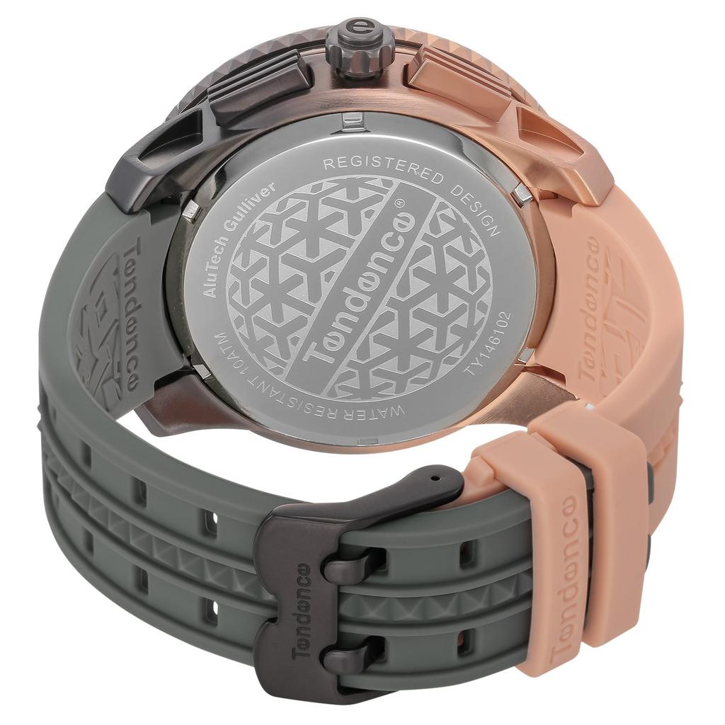 Tendence 51mm Watch TY146102, PeachGray Dial, Aluminum, Mineral Glass, Quartz Movement, Officially Imported, Peach