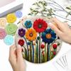CHENISTORY Felt Painting DIY Wool Embroidery Kit Funny Floral Craft Painting DIY Wool Needle Felt Picture Kit Gift Artwork New