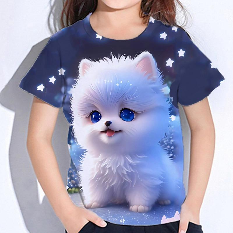 Children Clothes Girl Boys Tshirt Short Sleeve Child T Shirt Kids Summer Clothes 3D Cat Print Cartoon Casual Children's Clothing