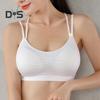 Women Sport Bra Multi Strap Hollow Out Back Push-up Vest Bra Quick-drying No Wire Seamless Gym Jogging Bra with Removable Padding