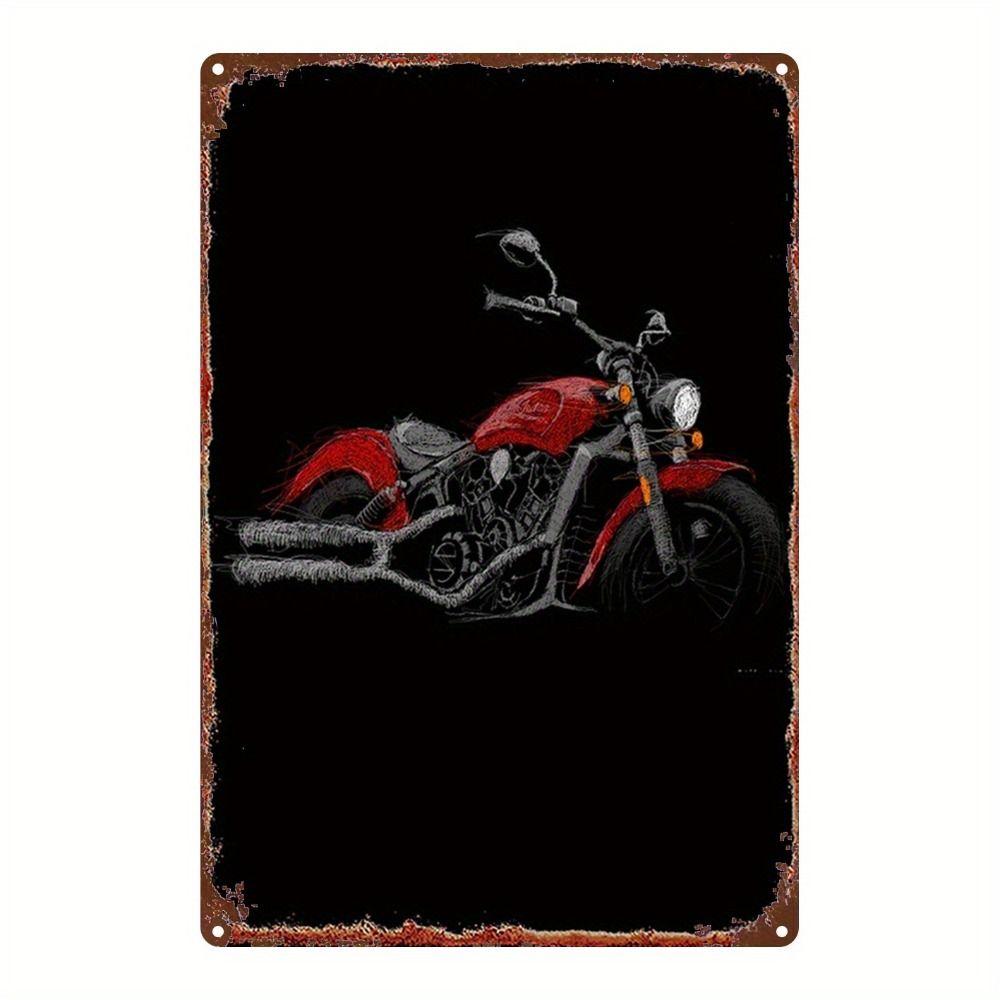Vintage Motorcycle Metal Tin Sign Retro Biker Garage Wall Decor Industrial Style Art