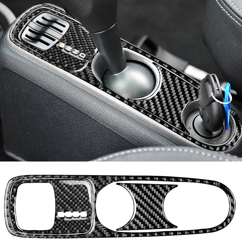 Carbon Fiber Gear Shift Panel Decoration Patch Car Stickers For Mercedes Smart 451 Fortwo Inteior Accessories