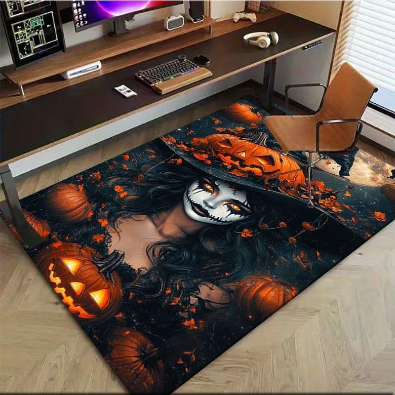 "Halloween Witch Costume with Jack-o'-Lantern Hat"Office Mat Home Decor Office Desk Chair Carpet for office ph142