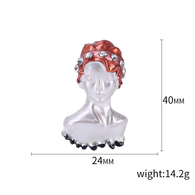 Creative Fashion Classic Character Brooch, Alloy Drip Rhinestone Brooch, High-End Clothing Accessories Pin