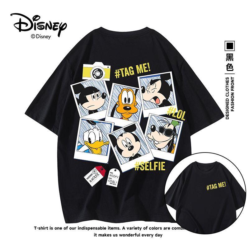 New Arrival Disney Cotton TShirt Loose Fit Short Sleeve Double Sided Print Minimalist Commute Fashion Tees for Unisex