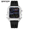 SANDA 6278 Multi functional Square Fashion Electronic Watch Top Men's Watch Waterproof Sports Outdoor Alarm Clock Men's Watch
