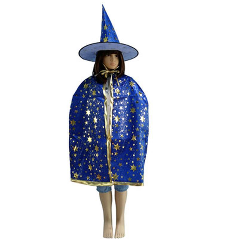 Pentagramm Halloween Umhang & Hut Set für Kinder und Erwachsene - Maskenball Kostüm und Cosplay Requisite