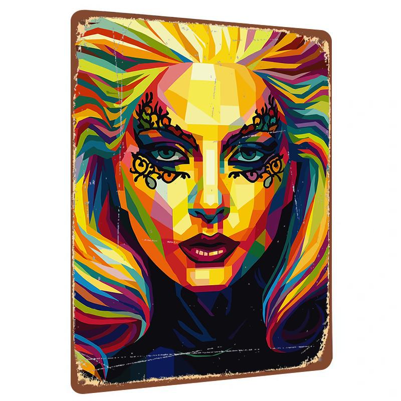 

Colorful Abstract Character Metal Wall Art Modern Home Decor Living Room Bedroom Hanging Decoration 20x30cm（7.8x11.8inch）