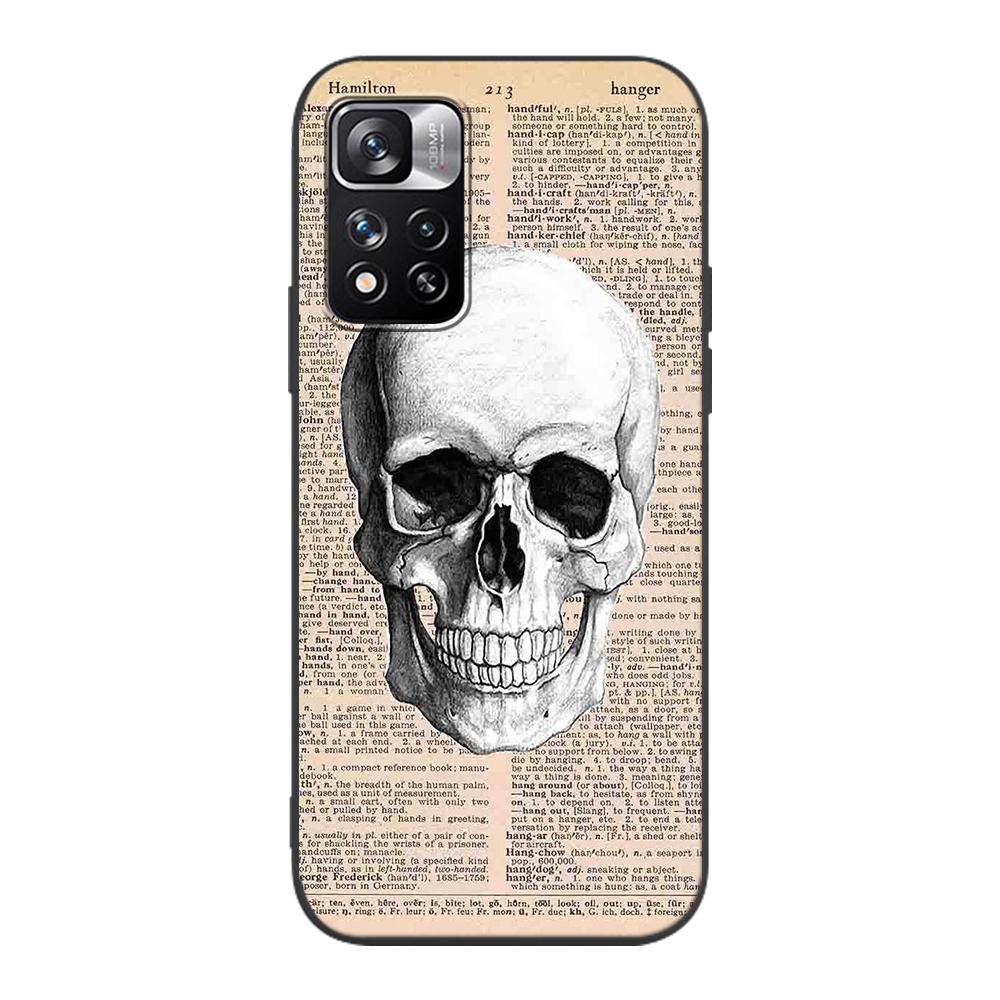 Skull With Roses Case for Xiaomi Redmi Note 9S 9 8 10 11 Pro 9C 9A 7 8T 7A 8A 6A 6 10S Black Soft Silicone Phone Cover Coque