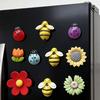 10Pcs Animal Flower Refrigerator Magnet Resin Ladybird Bee Tulip Sunflower Fridge Magnet Home Office Kitchen Whiteboard Locker Decoration Magnet