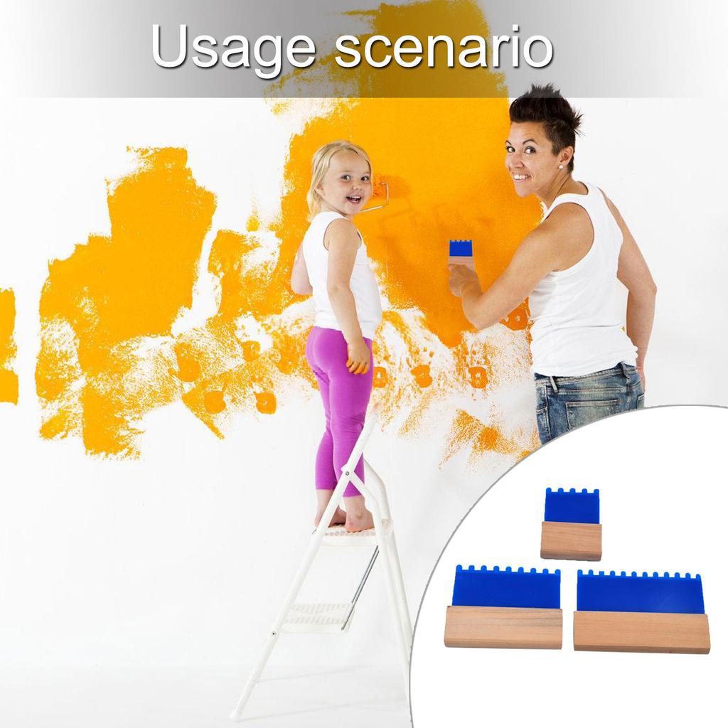 3 Pieces Professional Texturing Combs Set Portable for Stuccos and Plasters With Sturdy Plastic Materials Plastic Handle