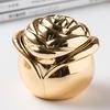 Mini Jewelry Storage Box Inlaid Gem Polishing Organizer Flower Shape Portable Alloy Storage Earrings Ring Dresser Decorative