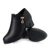 Solido Autunno Primavera Moda Donna Décolleté Tacchi Alti Spessi Morbidi Confortevoli Mamma Cerniera Scarpe Basse da Donna