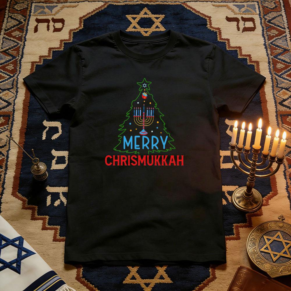 

Merry Chrismukkah Happy Hanukkah TShirt Women Unisex Casual Cotton Graphic T Shirts Jewish Festival Shortsleev 4XL