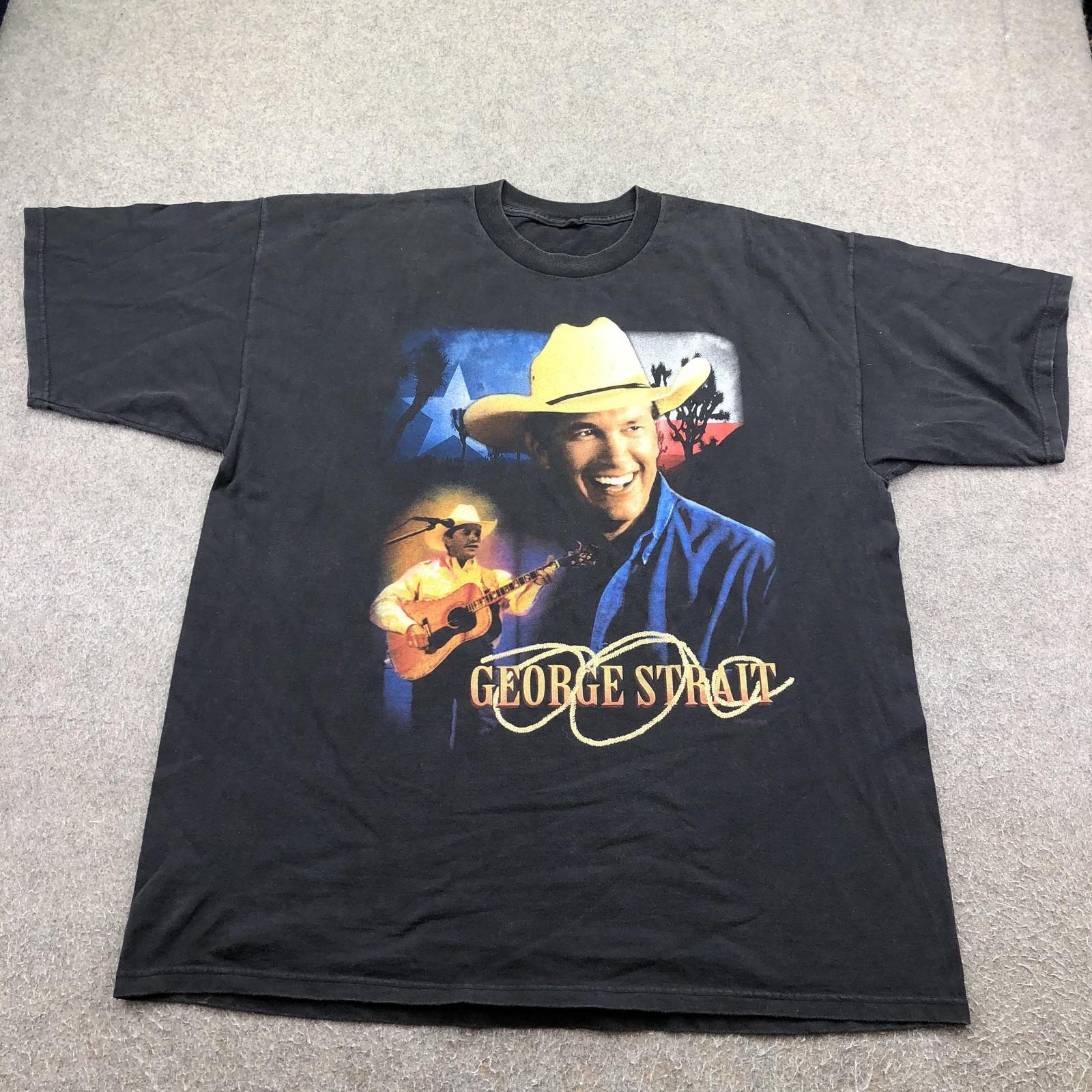 Vintage George Strait Shirt Mens 2XL Black Country Music Festival Concert Tee Unisex T-Shirt XXL