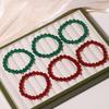 Natural Grade A Red and Green Agate Bracelet for Women - Versatile Bright Beaded Chalcedony Jewelry