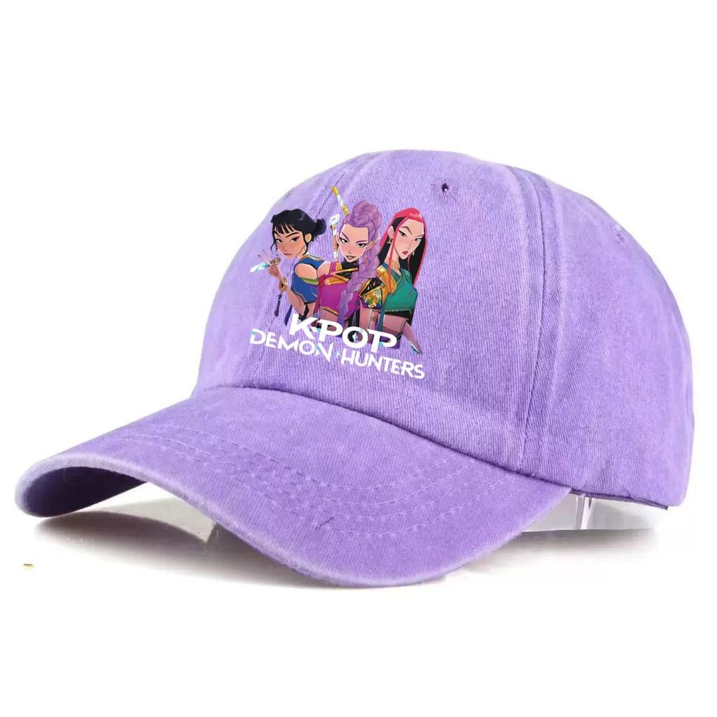 HUNTR/X Anime Girls Embroidered Baseball Cap, Vintage Washed Cotton Adjustable Dad Hat, Unisex Casual Sun Hat for Fans