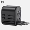 Usams Adapter Siec. 2Xusb T55 12W4W1 Us/Au/Eu/Uk Czarny/Black Cc173Tc01 (Us-Cc173) Univesal Travel Charger