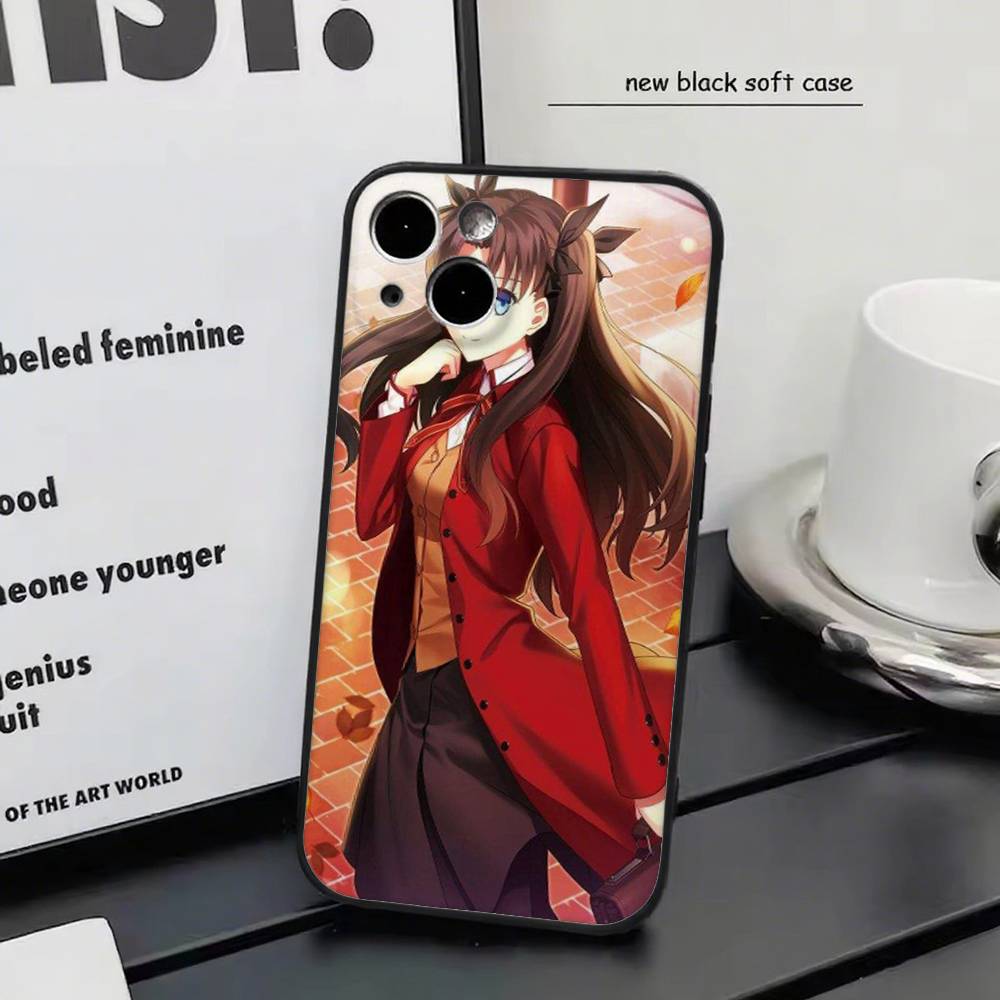 Fate Stay Night For IPhone 17 Air 16 15 14 13 12 11 Pro Black Soft Cover Phone Case
