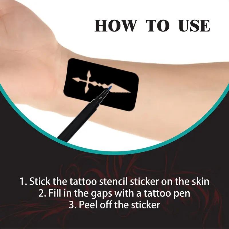 Temporäres Tattoo Stift Set, Mehrfarbig, Temporäres Tattoo Kit für Gesicht und Arme, DIY Make-up, Graffiti Dekoration Tattoo, Einfach aufzutragen