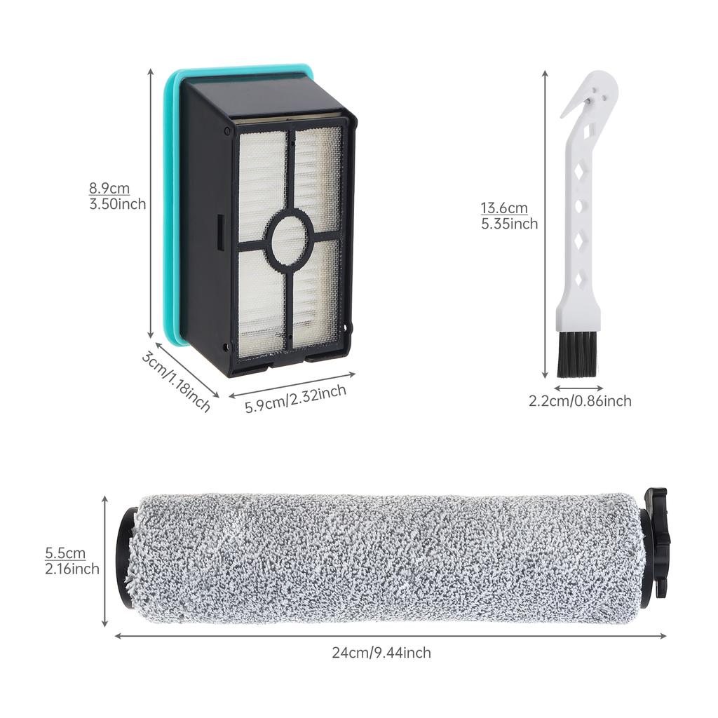 3831 Replacement Brushes and Filter for Hard Floor Expert Vacuum 3831 HF2 3845 3847 3848, Fit For Bissell Crosswave Replacement Parts