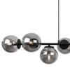Siena Black Hanging Lamp 8-Flat Graphite Lampshade E14