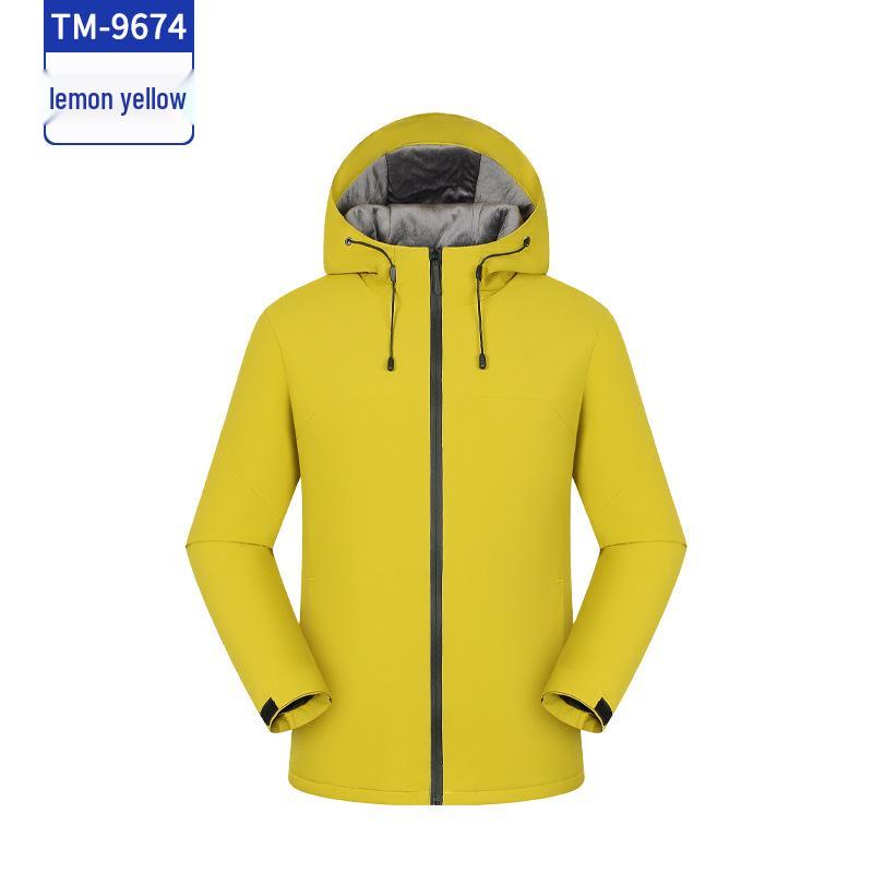 Customized Windproof Hooded Work Jacket with Logo and Embroidered Graphics