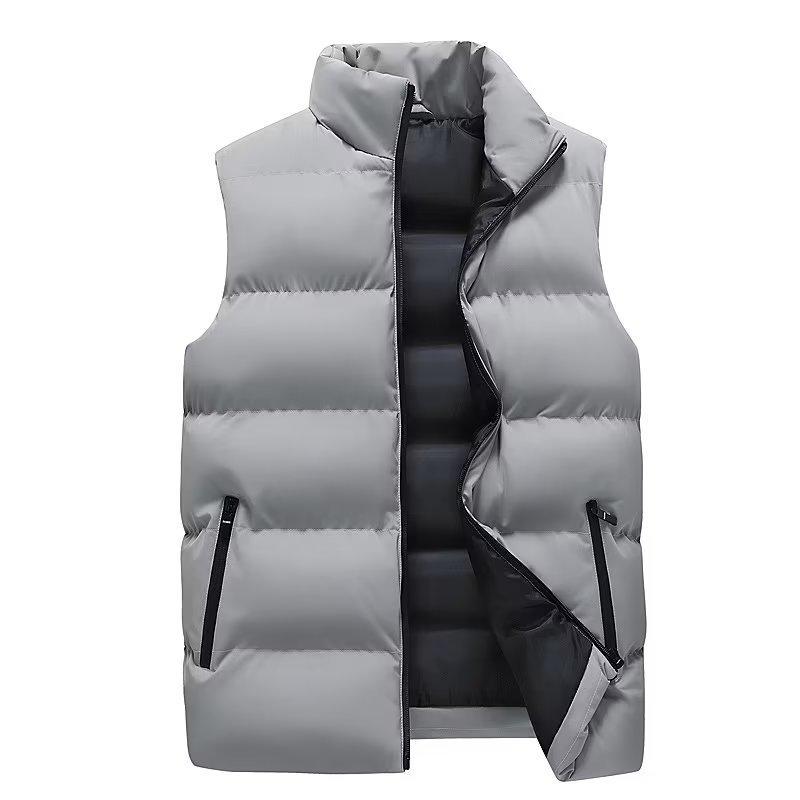 Korean Style Autumn Winter New Style Minimalist Casual Down Vest Outerwear Gilet Warm Sleeveless Padded Jacket For Men