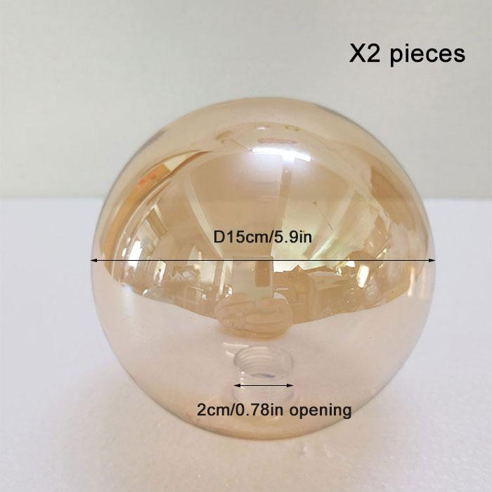 

D10cm D12cm D15cm Smoke G9 Glass Abazur Заміна з 2cm відкриттям Cognac Amber Grey Grey Globe G9 Кришка абажура для деталей