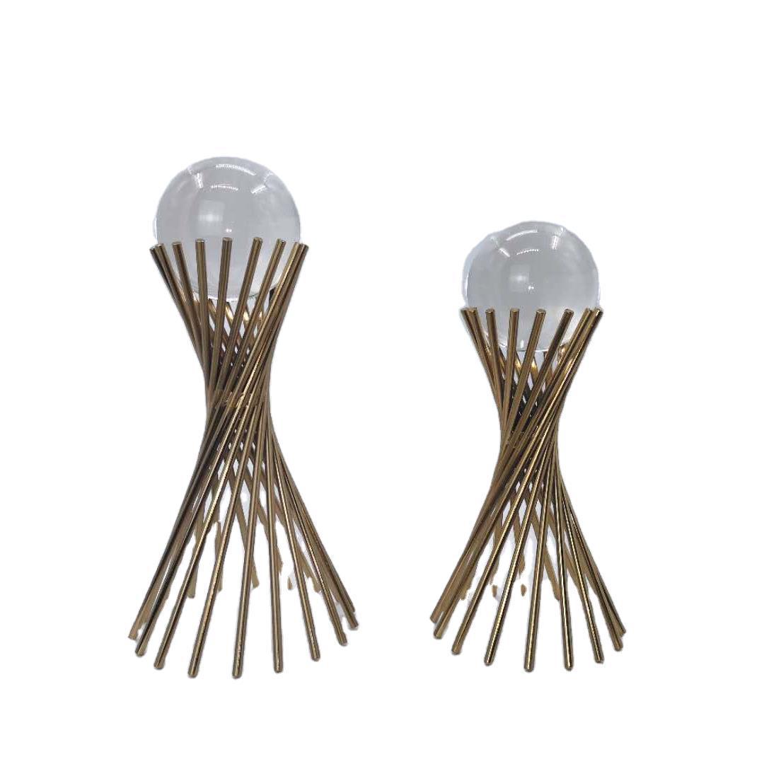 European Style Metal Waist Crystal Ball Desktop Ornament Small