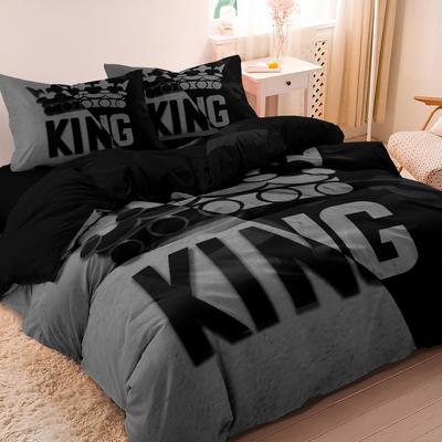 Juego de Funda Nórdica con Diseño de Rey y Reina para Cama Matrimonial y King Size Suave y Cómodo Decoración de Dormitorio y Residencia Universitaria Juego de Cama