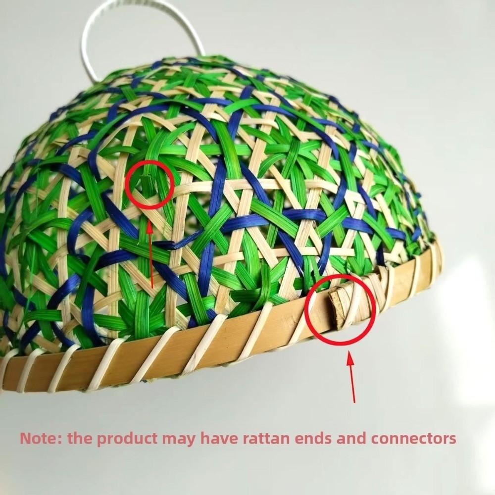Hand-woven Rattan Fruit Plate Round Shape Insect Proof Round Lid Basket Style Cover Design Dining Table Cover