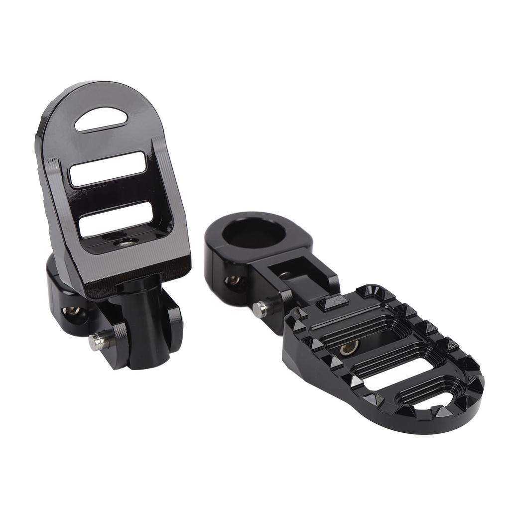 1 Pair Motorcycle Foot Peg Aluminum Alloy Enhanced Comfort Adjustable Angle Foot Peg Footrest for Motorbike with 1in