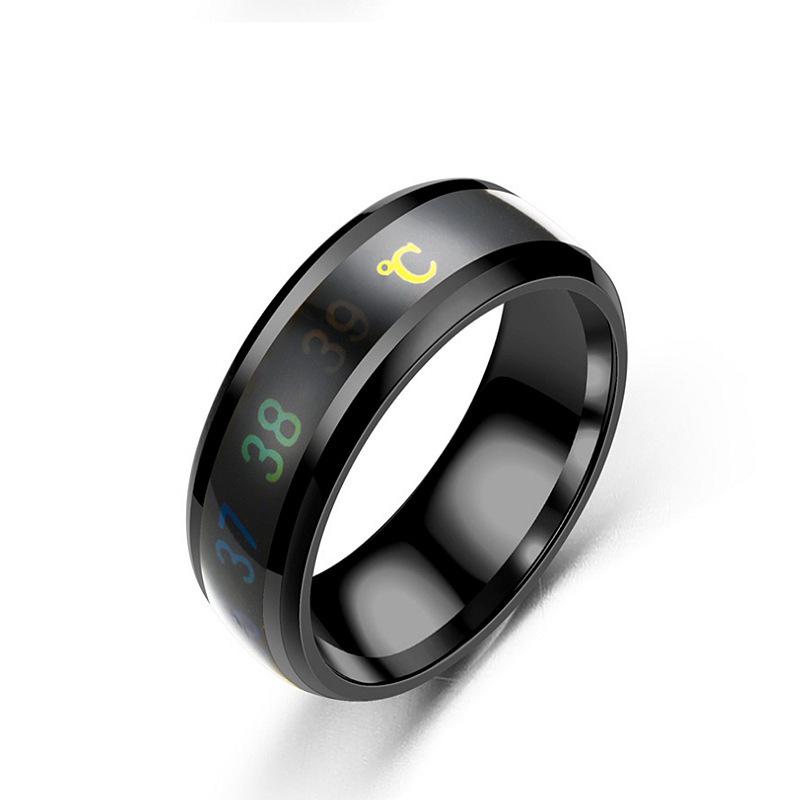 Color-Changing Titanium Steel Temperature Ring - Smart Temperature Sensing for Couples