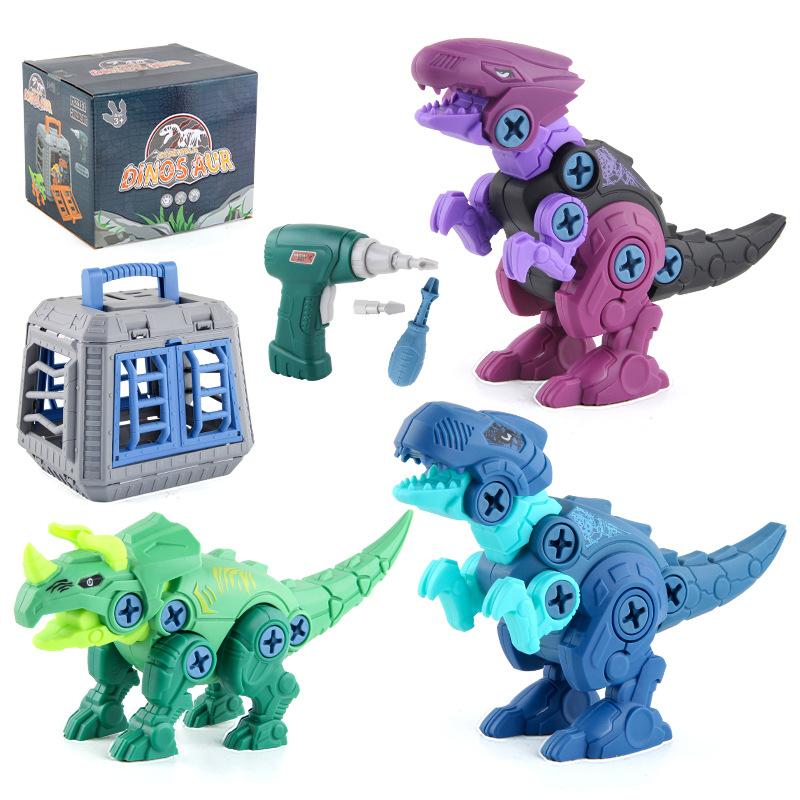 DIY Assembled Dinosaur Building Block Toys Assembly of Tyrannosaurus Rex Building Blocks with Mini Electric Drill Gift for Kids