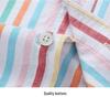 Men's Summer Striped Short-Sleeve Cotton Shirt with Turn-Down Collar