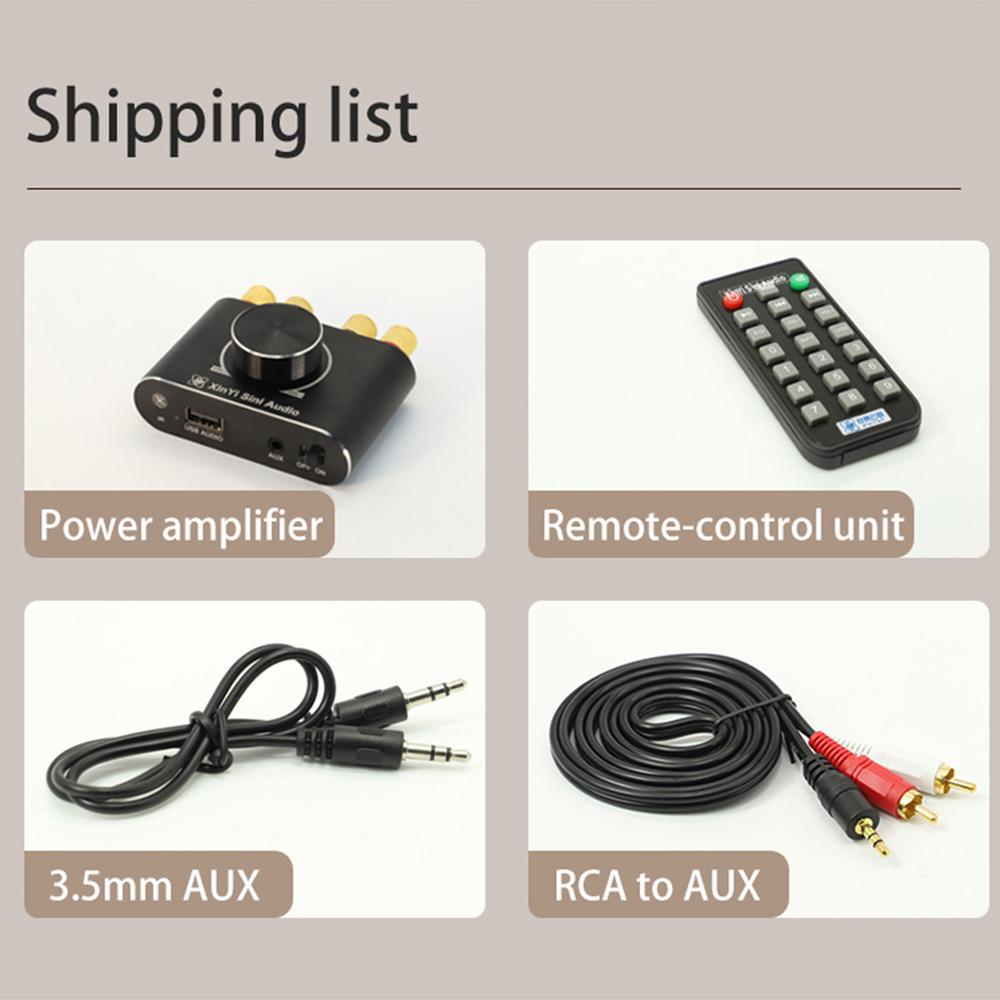 100W+100W BT 5.1 Wireless Audio Power Amplifier Portable Sound Amplifier Speaker Amp for Car and Home