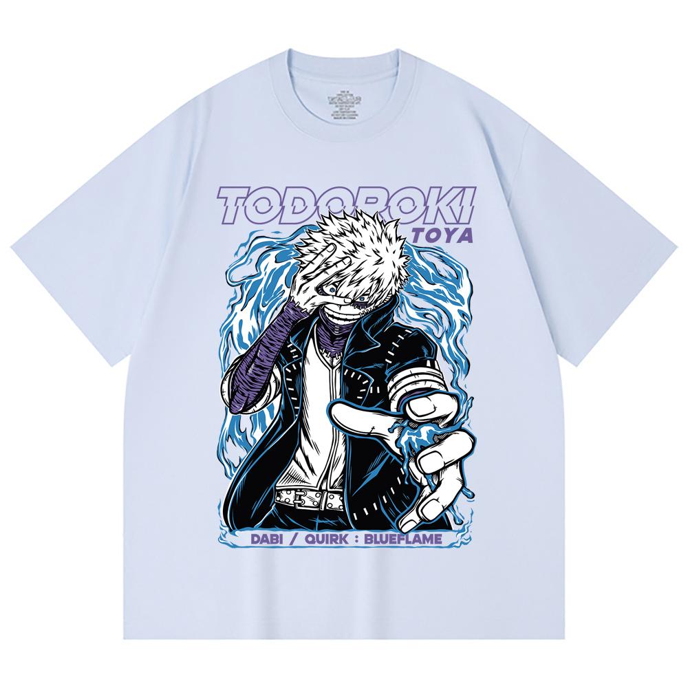 230 g/m² 100% Baumwolle My Hero Academia V11 Dabi Druck Unisex Schweres Baumwoll-T-Shirt