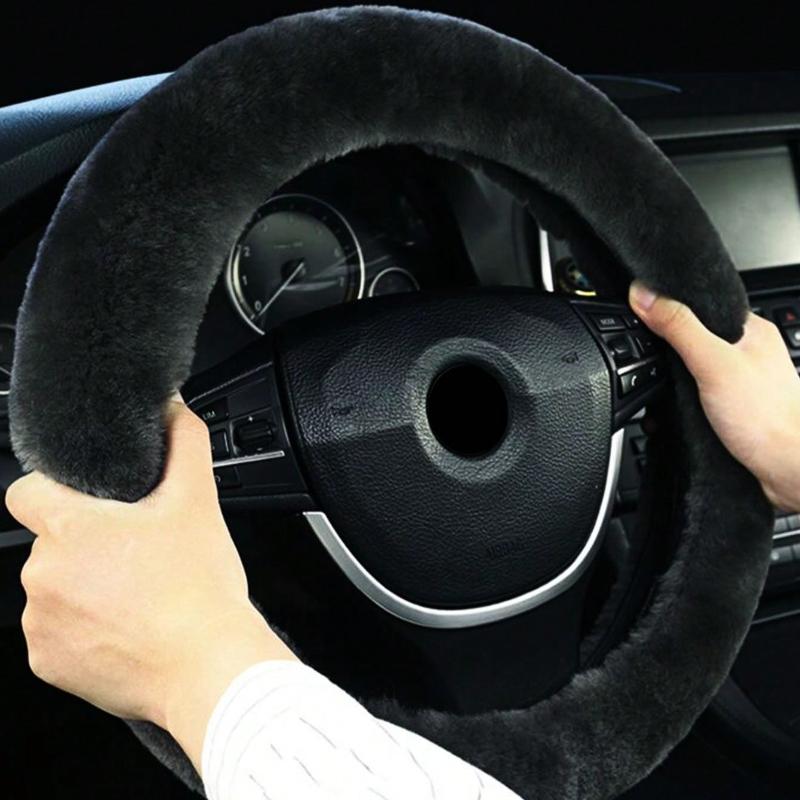 Car Steering Wheel Cover Without Inner Ring In Winter Warm Plush Non-slip Without Inner Ring Steering Wheel Cover Handlebar Cove