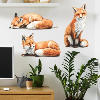 Cartoon Cute Fox-themed Wall Decoration Stickers for The Living Room, Dining Room and Home Background.