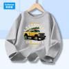 Off Road Cartoon Car Print Graphic Tops for Women, Spring Autumn Women's Long Sleeve Pickup Truck Tees