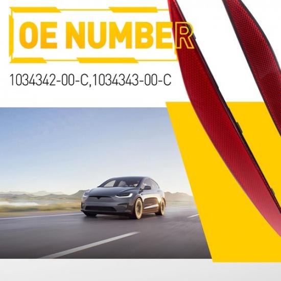 1 Pair Left+Right Rear Reflector Light Bumper Case for 2016- Tesla Model X